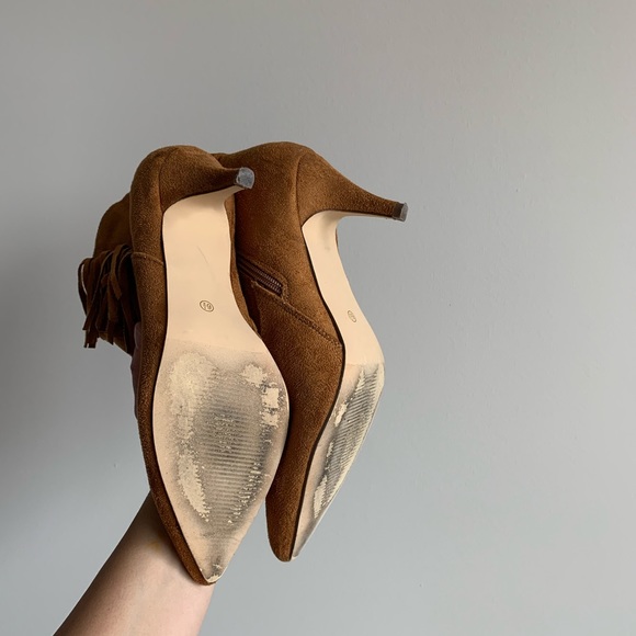 Lulu’s Suade Fringe Ankle Booties - Tan - Picture 8 of 12